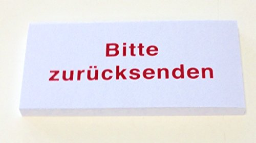 Haftnotiz mit dem Druck Bitte zurücksenden