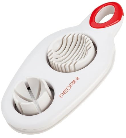 Pedrini Gadget Doppelter Eierschneider, Kunststoff, Weiß/Rot