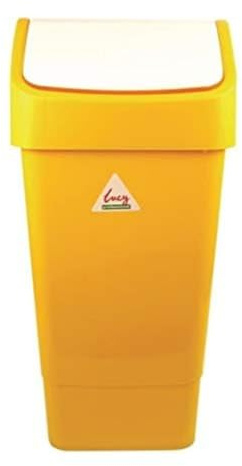 Scot Young 11155 CC080 Swing Bin, Yellow, 710(H) x 330(W) x 320(D)mm | Compact unit features hands-free pedal operation and smooth hygienic surfaces to prevent bacterial contamination.