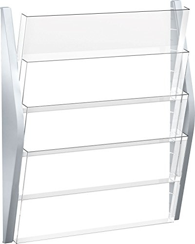 helit H6270400 - Wandbogendisplay „the arc“ , 4 Taschen, DIN A3 quer, silber | 4 Taschen zur Präsentation von Informationen und Dokumenten