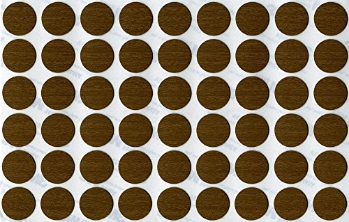 KwikCaps® pvc GREY BROWN ONTARIO WALNUT Self Adhesive Screw Cover Caps. Nail & Cam. 20mm single sheet of 54