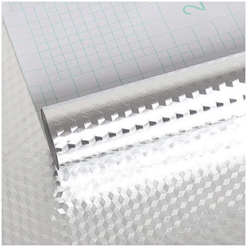 VEELIKE Papel Pintado Aluminio Autoadhesivo para Cocina - Vinilo Efecto Acero Inoxidable Impermeable a Prueba de Aceite - para Muebles y Proyectos de Bricolaje 40cm x 300cm