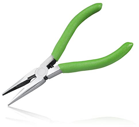 LEONTOOL Pince à bec long avec coupe-fil – Pince à bec aiguille de 12,7 cm avec petites mâchoires dentelées