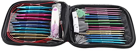 26pcs Rundstricknadeln Set, Doppelspitze Stricknadeln, vollständige Größen austauschbar für Anfänger Häkelgarn