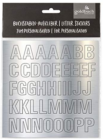 goldbuch 10209 Klebebuchstaben Set in Silber, Buchstaben zum Kleben mit 2 Bögen, Stickerbogen mit Alphabet Aufkleber von A bis Z, Zahlen Sticker von 0 bis 9, Umlaute, Punkte, Minus und ß Zeichen