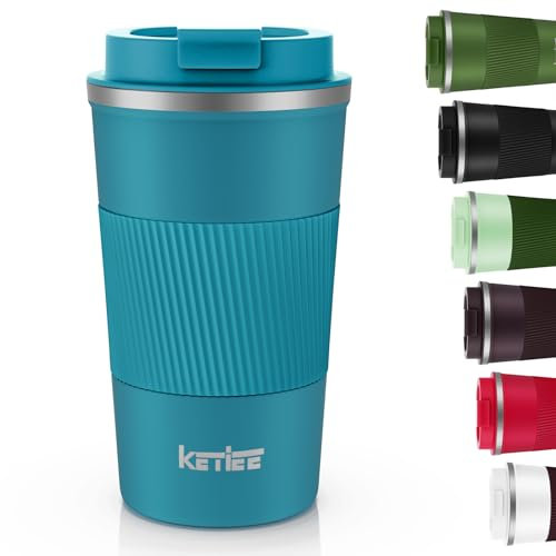KETIEE Termo Cafe, Taza Termica 510ml Tazas de Cafe, Taza Termo Cafe para Llevar acero inox sin BPA, Vaso Termico Café y Té a Prueba de Fugas, Vaso Termo-Cafe para Llevar Regalos para Mujer Hombre
