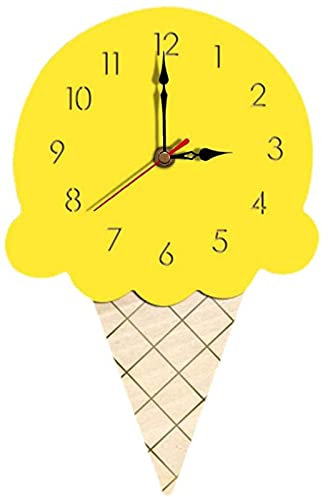 Inzopo - Orologio da parete a forma di gelato, per bambini, decorativo, da parete