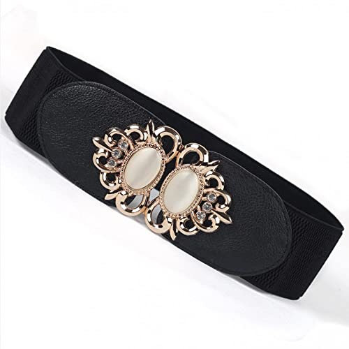 XRHYJK Gürtel für Damen Kleid Elastische Gürtel Für Frauen, Gold-Opal-Kummerbund, Breiter Bund, Korsett, Bandage, Party-Accessoires, Frack, Dekorieren
