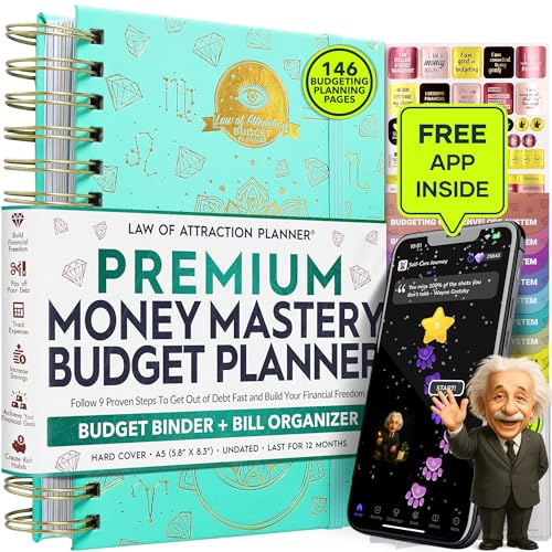 Finanzplaner & Monatsbudget Organizer – 12-Monats-Budgetbuch zur Geldverwaltung | Undatierter A5 Deluxe Budget-Planer mit Ausgaben-Tracker, Zielsetzung & Sparübersicht