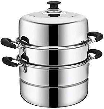 REJOON Stainless Steel Thick Steamer Pot Soup Steam Pot Universal Cooking Pots for Induction Cooker Gas Stove Steam Pot