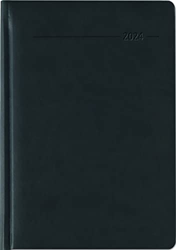 Praxistimer Tucson schwarz 2024 - Servicetimer 21,7x30,3 cm - 1 Tag 1 Seite - 400 Seiten - Tucson-Einband - Tageskalendarium - Alpha Edition
