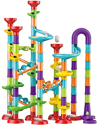 Sloane 113 pièces Circuit de Billes Marble Run Labyrinthe Billes Jeu de Construction pour Enfants Jouet d'apprentissage Jouets éducatifs Cadeaux pour Filles Garçons 3 Ans +