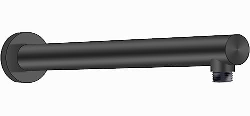 Drenky Bras de douche rond en acier inoxydable A2 V2A 40 cm pour pommeau de douche à effet pluie, finition noire