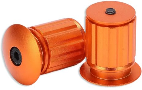 Tapones Para Extremos De Manillar De Bicicleta, Extremos De Manillar De Aluminio Para Bicicletas Extremos De Manillar Para Bicicletas De Ciclismo Tapas De Enchufe Tapones Para Ciclismo (Orange)