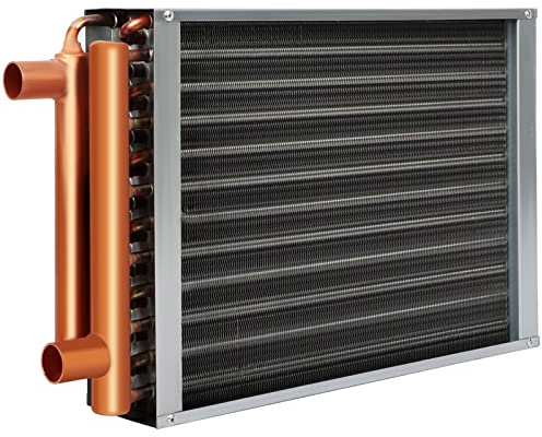 16 x 18 Heat Exchanger Water To Air, Copper Ports for Outdoor Wood Furnaces, Residential Heating and Cooling, and Forced Air Heating