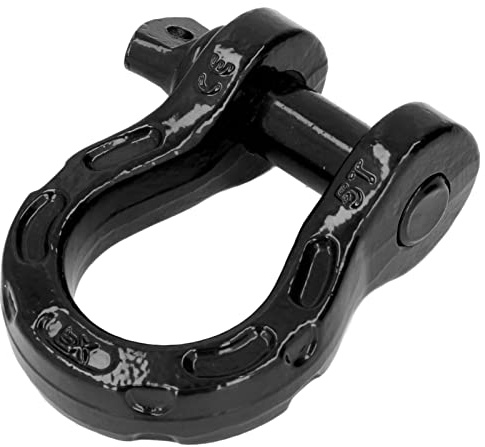 D-Ring-Schäkel, 5T/11000lbs Tragfähigkeit, 19T/41000lbs Bruchfestigkeit, 7/8-Zoll-Stift, Robuster Offroad-Bergungsschäkel für Abschleppgurt, Winde, Geländefahrzeug-Bergung(Schwarz)
