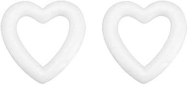 Zerodeko Schaumherz-Kranzformen: Stück 11 cm Hohle Liebesherzform-Schaumstoffringe Bastelschaumformmodell für DIY-Bastelprojekte Valentinstag-Hochzeitskranz