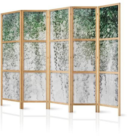 murando - Paravent Raumteiler Holz Abstrakt, 225x172 cm, 5-teilig, modern | Mobiler Sichtschutz, sofort einsatzbereit, Holzrahmen, ideal fürs Wohnzimmer oder Büro, geruchsneutral, lichtbeständig