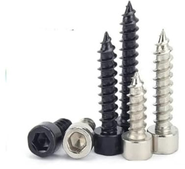 Metallschrauben 10/20/50 Stück M2 M2,6 M3 M3,5 M4 M5 M6 Sechskant-Innensechskant-Kappenkopf selbstschneidende Schraube Schwarz/Nickel-Zink-Inbusschraube für Lautsprecher (Color : Black, Size : M6X18