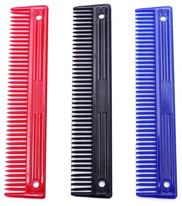 MFUOE Mähnenkamm, tragbar, für Pferde, professioneller Schwanzkamm, Putzkamm für Pferde, zufällige Farbe, 3 Stück