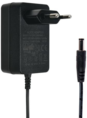 Bloc d'alimentation CC 12 V 2 A 24 W, adaptateur secteur 5,5 mm x 2,5 mm, adaptateur secteur pour caméra de surveillance, appareil photo, bande LED, boîtier TV, enregistreur (1,5 m)