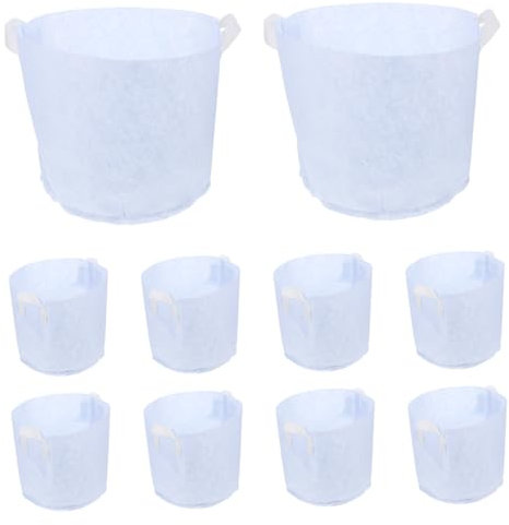 Levemolo 10St Tasche wachsen Gartenpflanzbeutel Gemüseanbau Tasche Gemüseanbaubeutel pflanzcontainer Gartenpflanzentasche Vlies-Pflanzentaschen Kartoffelsäcke für den Kartoffelanbau Weiß