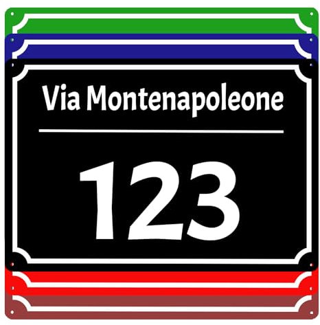 targhetta personalizzata, numero civico da esterno grande in metallo e alluminio, cartello stradale con numero civico, 15 x 20 cm/20 x 30 cm/30 x 40 cm, blu nero