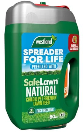 Westland Spreader for Life Safelawn 80m² – Ideal for Even Fertilizer Distribution, Perfect for Lawns, Gardens, and Outdoor Spaces, Easy-to-Use, Helps Achieve a Greener, Healthier Lawn