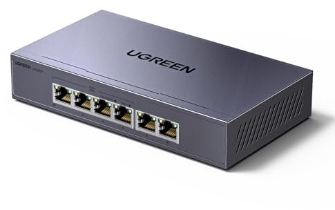 UGREEN POE Network Switch,4x Gigabit PoE+ Ports& 2 Gigabit Auto ports Ethernet Splitter , 802.3af/at 30W,60W Total Budget, 6 Port Metal Case Hub,Plug & Play for TV/Laptop/Switch/Router/Camera