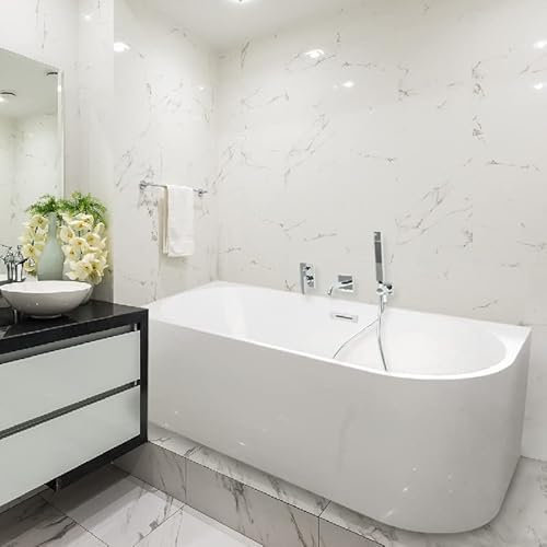 Marylo - Vasca da bagno angolare a sinistra, 140 cm, in acrilico, design moderno e comfort ergonomico