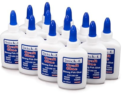 Stick-E PVA White Glue 60ml Bottle, Qty of 12