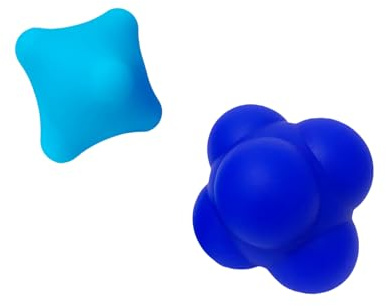 AEIKINISIS Set of 2 Massage Balls, Reflex Ball for Hand Eye Coordination Training and Six Point Spike Massage Ball for Deep Muscle Relief, Suitable for Hands, Feet and Back (Dark Blue/Blue)