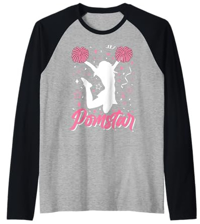 Pomstar Cheerleading Cheerleader Cheer Manche Raglan