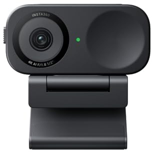Insta360 Link 2C Noir Graphite, Webcam 4K PC Mac, Cadrage Auto, capteur 1/2, Micro à réduction de Bruit par l'IA, contrôle gestuel, pour Le Streaming, Pack Standard