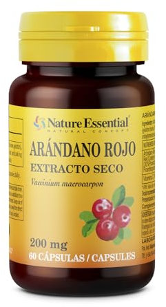 Nature Essential | Arándano Rojo 200 mg | 60 Cápsulas | Con Vitamina C | Bienestar Diario