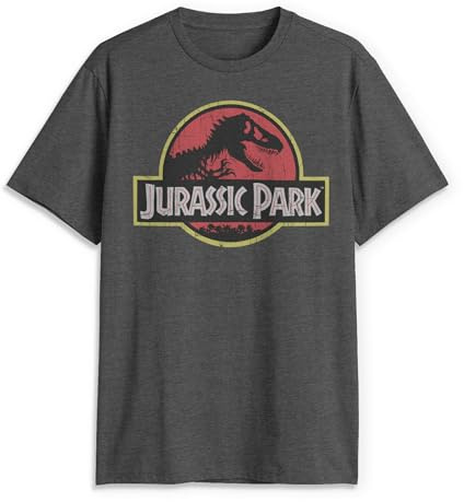 Jurassic Park herr t-shirt med klassisk filmlogotyp.