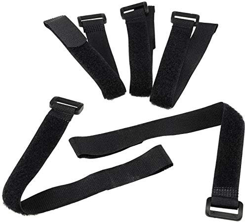 ChiliTec Kabelbinder Klettband Klettverschluss mit Öse 30cm lang 2cm breit Sicheres Verstauen von Kabel und Leitungen 5er Pack Schwarz
