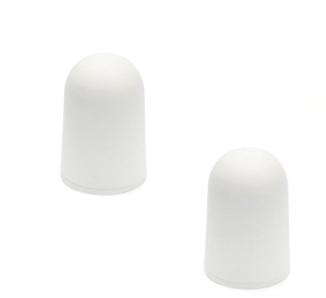 sossai® 2 x Tope de Puerta NTS | Model: Toni | Alto: 44 mm | Ø: 30 mm | Color: Blanco | Para atornillar (incluye material de fijación) | Montaje en el suelo y en la pared