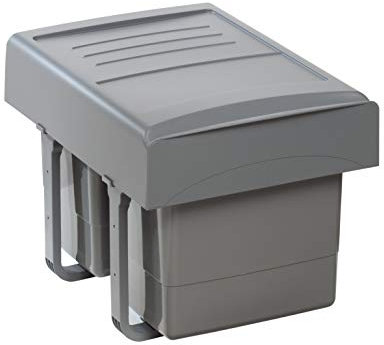 Quellmalz Collecteur de déchets encastrable MEGA - 2 x 15 l - Avec fermeture amortie