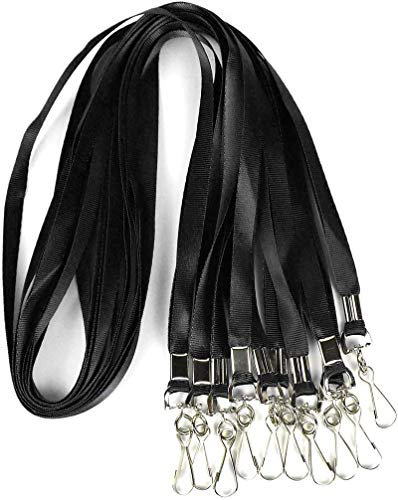 Bulk Lanyards Premium Kreuzfahrt-Schlüsselband aus Nylon für Ausweishalter, perfekt für Büro, Kinder, Lehrer (schwarz, 100 Stück)