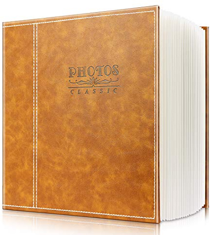 Safedealshop Magnetic Self-Stick Page Photo Album,Leather Cover,Holds 4X6,5X7,6X8,8X10,10X12 of Photos,Suitable for Anniversary Albums,Wedding Photo Album,Baby Growth,Family Album.