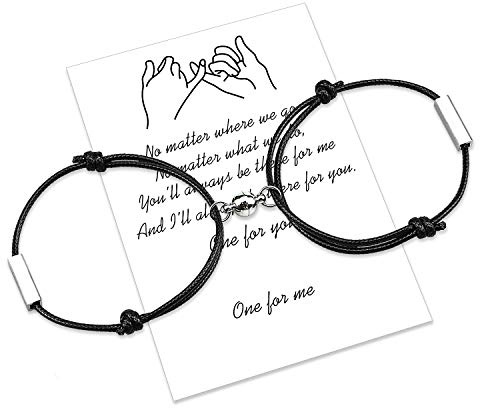 Magnetische Paare Armband Set Gegenseitige Anziehung Handgemachtes Seil für 2 geflochtene passende Armbänder Gelübde der ewigen Liebe Schmuck Geschenk für Frauen Männer (Custom-Blue)