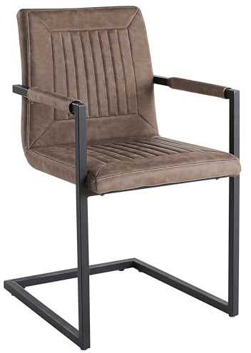 Beliani Set of 2 Conference Chairs Brown, Black Faux Leather Upholstered With Backrest, Brandol
