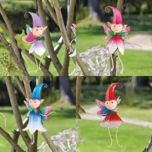 Garden Mile Hanging Fairy Figures Pixie Fun Colourful Fairies For Garden Outdoor For Hanging Or Flower Beds Fairies For Fairy Gardens Garden Decorations Outdoor Metal Pixie Ornaments For The Home