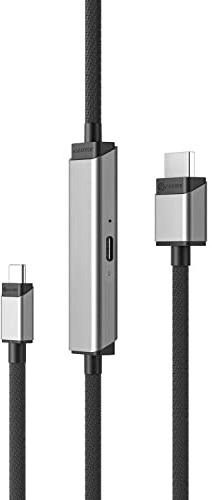 ALOGIC Cavo Ultra da USB-C a HDMI, display esterno 4K, alimentazione da 100 W, qualità premium, cavo intrecciato in nylon con alloggiamento in metallo, compatibile con Windows, Mac e Chromebook-1M