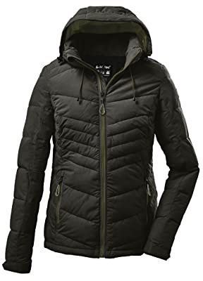 killtec 37420-000 Steppjacke Mit Abzippbarer Kapuze, Dunkeloliv, 40