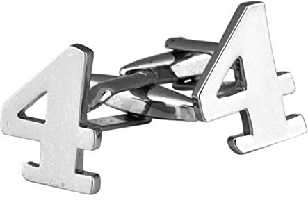 Wycian Manchettenknoepfe Initialien, Cufflinks with Initials Nummer 4 Silber Kupfer für Männer Vater Freund Tuxedo Shirt