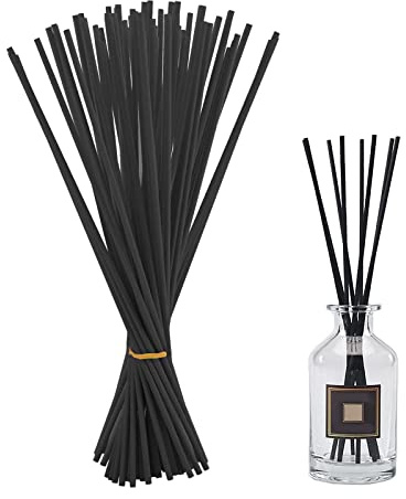 Natürliche Rattanstäbchen,Rattan Reed Diffuser Sticks,60 Stück Natürlicher Fasern Diffusor Stöcke,Rattanstäbchen Raumduft Stäbchen,für Home Office Ersatz für Aroma Duft Raumduft Diffusoren(Schwarz)