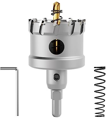 CSOOM Upgrade Hochleistungs-Hartmetall-Lochsäge,TCT Lochschneider.Edelstahl und Metallgitter sind die ideale Wahl (50mm)