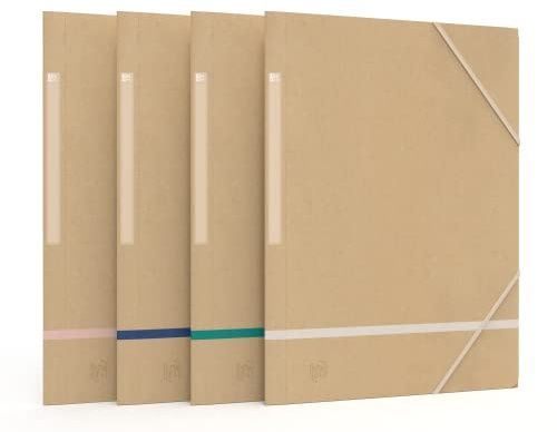 OXFORD 20 Schnellhefter mit 3 Klappen mit Gummizug, A4, Umschlag aus recycelter Karte, verschiedene Farben